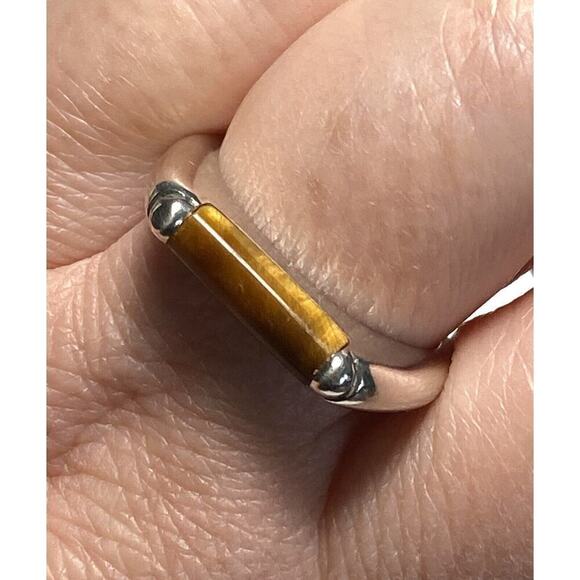 925 CPT TH Ring Tiger’s Eye Sterling Silver Size 8.75 Women 4.48g - Picture 7 of 16